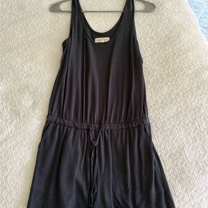 Lou & Grey navy romper with Sleeveless Design and Elastic Waist